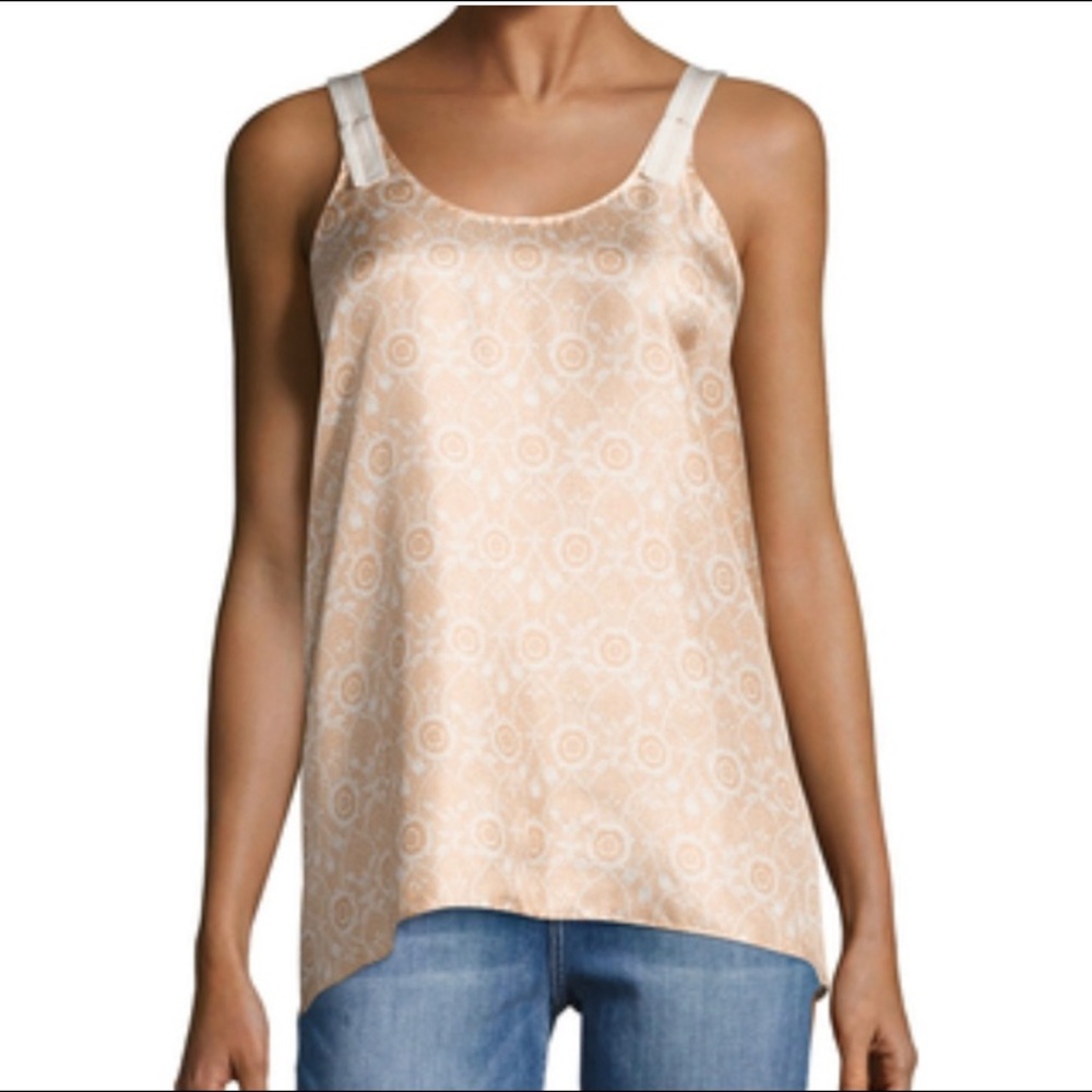 Helmut Lang Peach Ornamental Vine Peach Cami